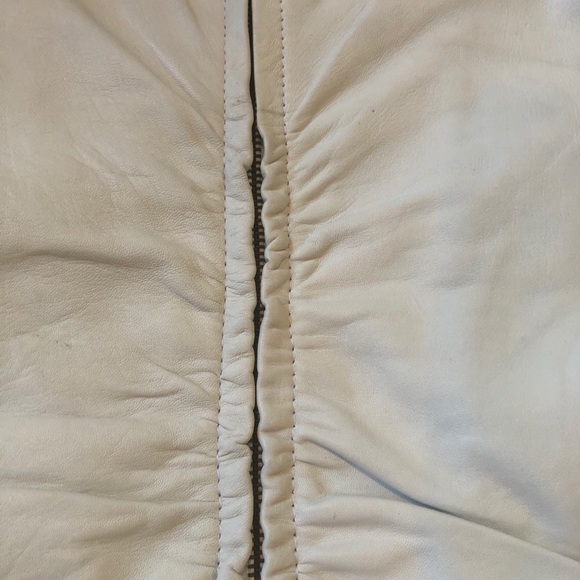 NWT | Vintage Genuine White Leather Bomber Jacket - Picture 7 of 15